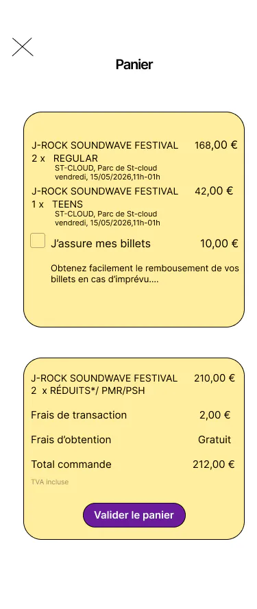 Panier vendredi mixte - wireframe J-Rock Soundwave Festival